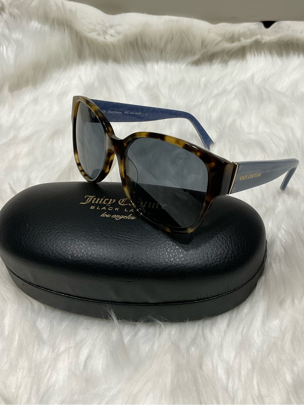 Juicy Couture Women’s Tortoiseshell Sunglasses with Black Lenses